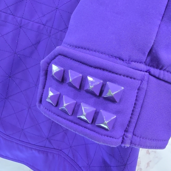 Neff Jacket Womens Small Purple Winter Windbreaker Ski Shell Snow Coat Studded - Picture 9 of 13